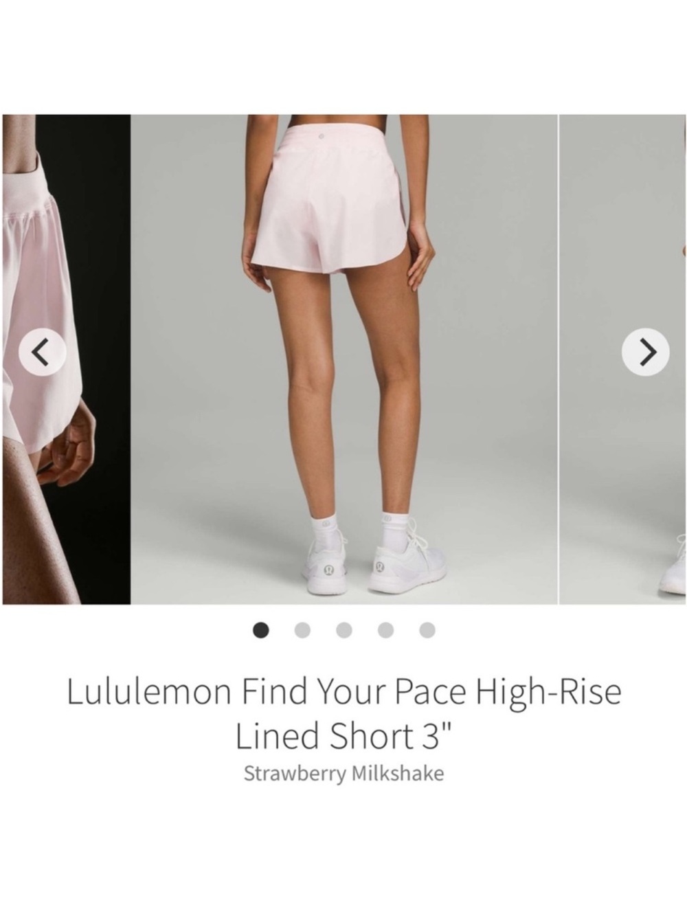 Lululemon Find Your Pace High Rise Shorts 3" Strawberry Milkshake Sz 6 Rare - Picture 2 of 12